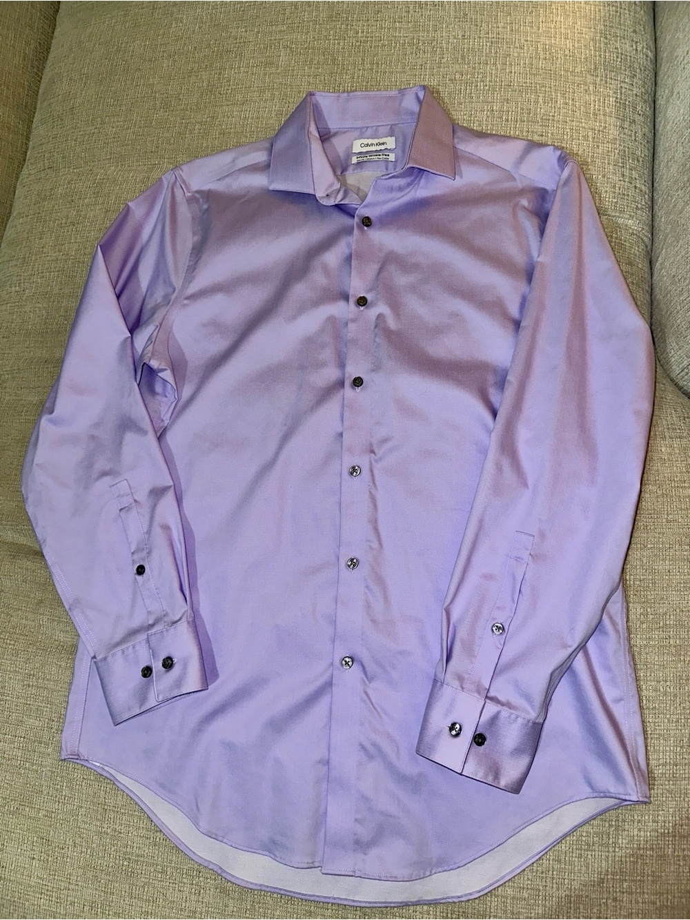 Calvin Klein Infinite Wrinkle Free Slim Fit Stretch Dress Shirt Purple 16 32/33